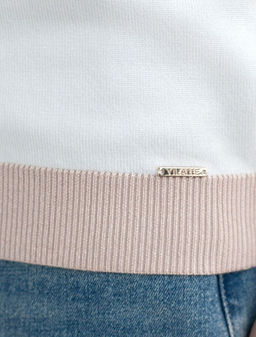 Джемпер с коротким рукавом тонкой вязки из вискозы с люрексом