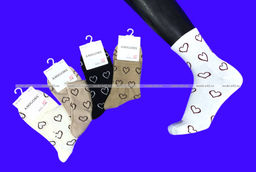 Цена за 10 пар. AMIGOBS носки женские цветные с принтом "Сердечки" арт. 9519