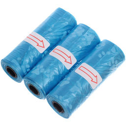 Цена за 6 шт. Пакеты для уборки за собакой в наборе 3шт, цвет голубой Ultramarine (15 пакетиков одном рулончике)