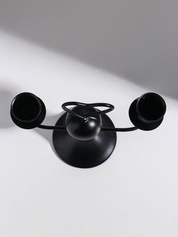 Подсвечник на 2 свечи Сердечко, d=2.5 см, чёрный, 14?7?12 см