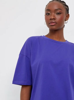 K11613 Футболка OVER SIZE (плотный хлопок) ФИОЛЕТОВЫЙ