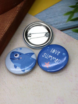 Набор значков 3 шт. iLikeGift Shark "LOVE SUMMER"