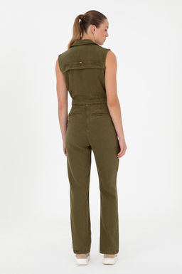 Женский джинсовый комбинезон цвета хаки Неожиданная скидка в корзине - U.s. polo assn фото 4