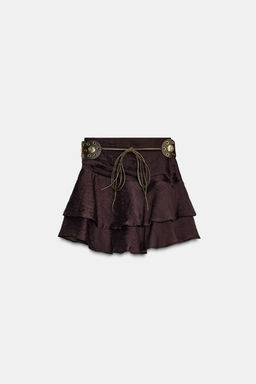BELTED FRILL SKORT - Zara фото 8