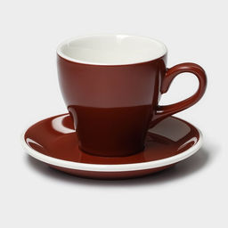 Кофейная пара фарфоровая Magistro Coffee time, 2 предмета: чашка 280 мл, блюдце d=15,5 см, цвет коричневый