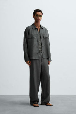 100% HEMP RELAXED FIT TROUSERS - Zara фото 7
