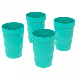 Стакан пластмассовый Пикник 250мл, 7x7х14,5см, набор 4шт, полипропилен (Россия)