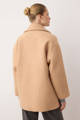 Vizon Buklet Kruvaze Oversize Midi Kaban TWOAW26KB00070 - Trendyolmilla фото 13