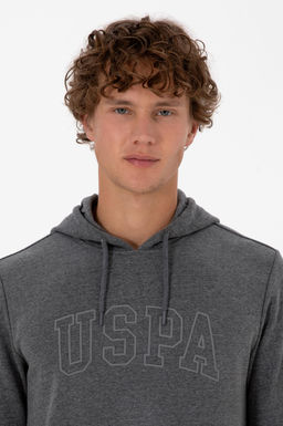 Erkek Regular Fit Kap__onlu Antrasit Melanj Basic Sweatshirt Sepette S_rpriz _ndirim