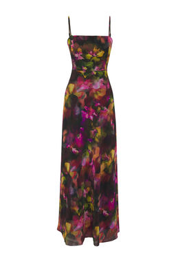 TRENDYOLMILLA Cok Renkli A-Kesim Fiyonklu Astarl? Sifon Dokuma Uzun S?k Abiye & Mezuniyet Elbise TPRSS25AE00152  фото 18