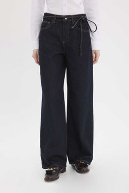 Wide Leg Genis Paca Bagc?kl? Uzun Jean Pantolon