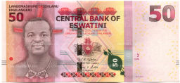 Банкнота 50 эмалангени 2018 года Эсватини (Свазиленд)