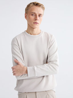 Bisiklet Yaka Erkek Kal?n Sweatshirt