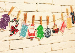 Цена за 6 шт. Набор для оформления "Натуральные прищепки" (10 прищепок 4,5 см, веревка 2м)