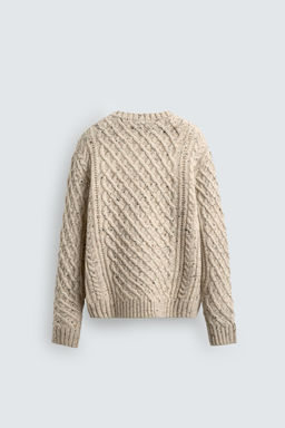 CABLE KNIT WOOL JUMPER - Zara фото 8