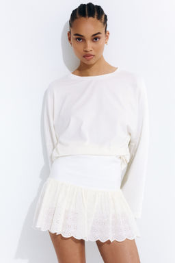 Minifalda pantal?n con bordado ingl?s - H&m фото 4