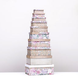 Набор подарочных коробок 10 в 1 «Поздравляю!», 32.5×20×12.5 - 12×7×4 (± 1) см