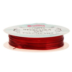 Проволока для бисероплетения, диаметр: 0,5 мм, длина: 10 м, цвет красный - Школа талантов фото 2