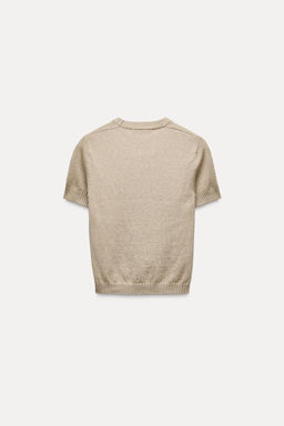 BASIC PLAIN KNIT SHORT SLEEVE TOP - Zara фото 6