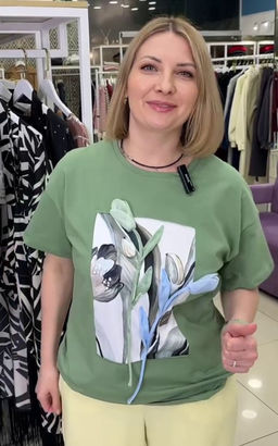 Авторская футболка премиальный хлопок +шелк+жемчужные бусины - Sahar art lab фото 6