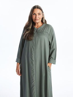 Bisiklet Yaka D?z Uzun Kollu Elbise