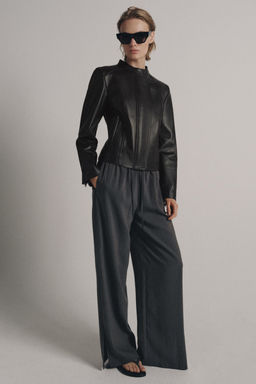 CHAQUETA PIEL 100% ZW COLLECTION LIMITED EDITION / Marr?n oscuro - Zara фото 15