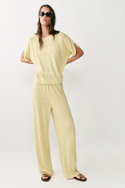 TOP R?STICO MANGA CAPA / Amarillo claro