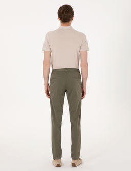 Haki Ex. Slim Fit Beli Lastikli Kordonlu Klasik Jogger Pantolon