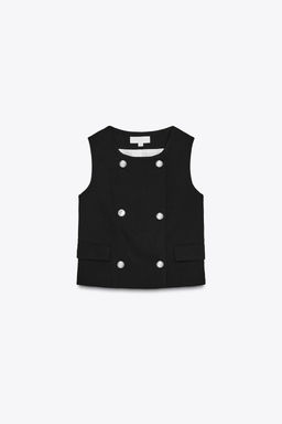 DOUBLE-BREASTED WAISTCOAT WITH GOLD BUTTONS - Zara фото 5