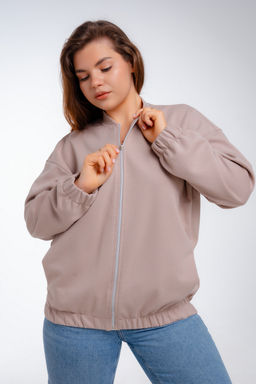 Бомбер из коттон фита какао макси - Амадэль фото 20