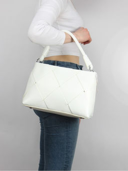 Сумка женская натуральная кожа GU 2033-6610, 1отд+карм/пер, плечевой ремень, белый SALE 259870 - Adelia фото 5