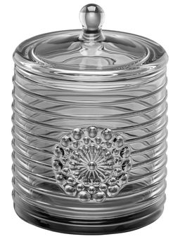 Сахарница 300 мл 8,5*8,5*12 см "Медальон" серый, стекло