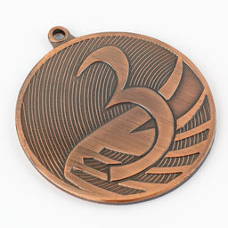 Цена за 2 шт. Медаль призовая 001, d=5 см «3 место», бронзовая, без ленты