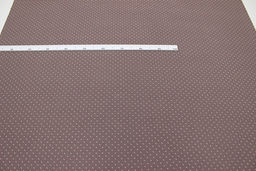 Теплый хлопок Мелкие белые веточки цв.т.кофейно-розовый, ш.1.50м, хлопок-100%, 160гр/м.кв - Купава фото 3