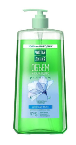 ЧИСТ.ЛИНИЯ д/волос шампунь 1000мл Обьем и сила Пшеница