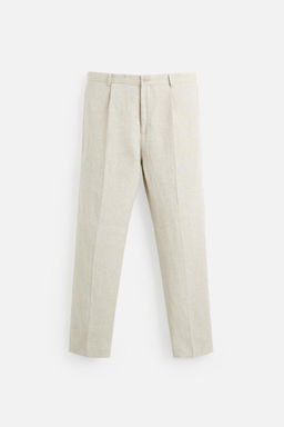 100% LINEN PLEATED TROUSERS - Zara фото 18