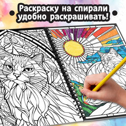 Раскраска - антистресс Кэтсбук, 100 картинок, формат А4 - Буква-Ленд фото 2