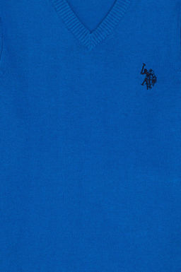 Базовый свитер кобальтово-синего цвета для мальчика Неожиданная скидка в корзине - U.s. polo assn фото 3