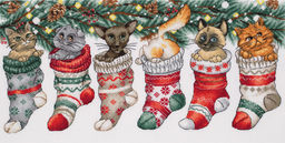 Набор для вышивания PANNA PR-7405 Новогодние котики 37 х 19.5 см