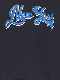 Bisiklet Yaka Bask?l? Erkek ?ocuk Sweatshirt