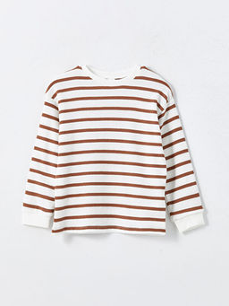 Bisiklet Yaka ?izgili Erkek Bebek Sweatshirt