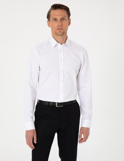 Beyaz Slim Fit Uzun Kollu G_mlek