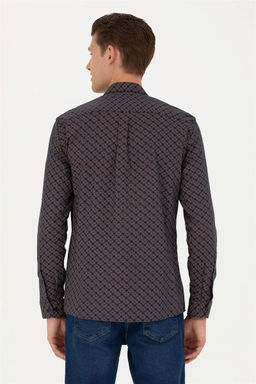 Мужская темно-синяя рубашка с длинным рукавом - U.s. polo assn фото 12