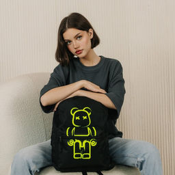 Рюкзак молодёжный Teddy, 29х12х37, отд на молнии, н/карман, чёрный - Nazamok фото 2