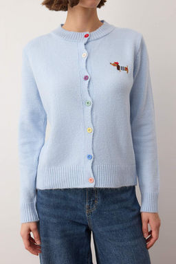 Lacivert Teen Bisiklet Yaka Yumusak Dokulu Kopek Nak?sl? Triko H?rka TWOAW26HI00274 - Trendyolmilla фото 6