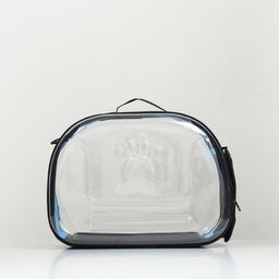 Переноска для животных прозрачная, 42*32*28 см, голубая - Пижон фото 2