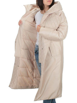 EAC327 LT.BEIGE Пальто зимнее женское (200 гр. холлофайбера) - Fashion фото 8