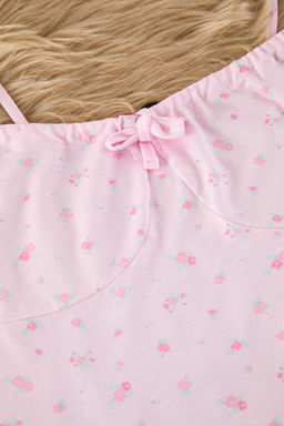 Trendyolmilla Beyaz-Cok Renkli Cicekli Baglamal? ve Ip Ask?l? Orme Pijama Tak?m? THMSS24PT00233 фото 10