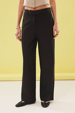 TRENDYOLMILLA Siyah Dusuk Bel Wide Leg/Genis Paca Dokuma Pantolon TWOSS25PL00025 фото 5