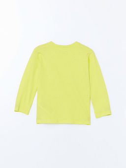 Bisiklet Yaka Uzun Kollu Bask?l? Erkek Bebek Ti??rt - Waikiki фото 3